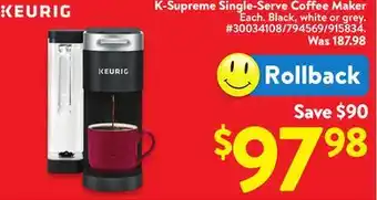 Walmart K-Supreme Single-Serve Coffee Maker offer