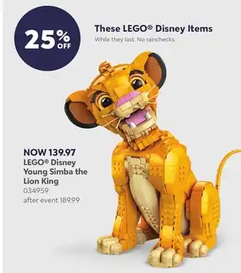 Toys R us LEGO Disney Young Simba the Lion King offer