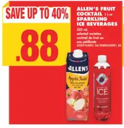 No Frills ALLEN'S FRUIT COCKTAIL 1 L or SPARKLING ICE BEVERAGES 503 mL offer