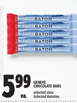 Metro GENEVE CHOCOLATE BARS offer