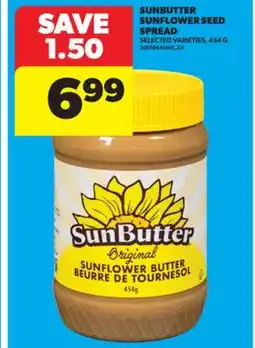 Real Canadian Superstore SUNBUTTER SUNFLOWER SEED SPREAD, 454 G offer