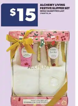 Real Canadian Superstore ALCHEMY LIVING FESTIVE SLIPPER SET offer