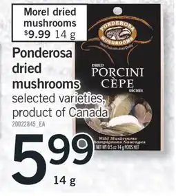 Fortinos PONDEROSA DRIED MUSHROOMS, 14g offer