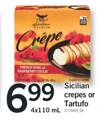 Fortinos SICILIAN CREPES OR TARTUFO, 4x110 mL offer