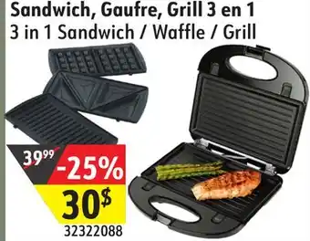 Hart 3 in 1 Sandwich / Waffle / Grill offer