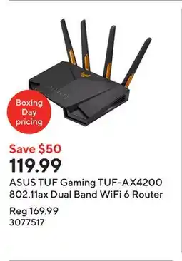 Staples ASUS TUF Gaming TUF-AX4200 802.11ax Dual Band WiFi 6 Router offer