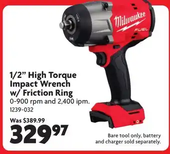 Home Hardware 1/2 High Torque Impact Wrench w/ Friction Ring offer