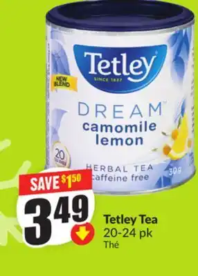 Chalo FreshCo Tetley Tea 20-24 pk offer