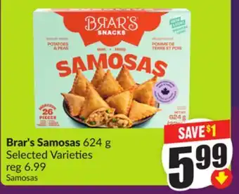 Chalo FreshCo Brar's Samosas 624 g Selected Varieties offer