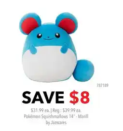 GameStop Pokémon Squishmallows 14 - Marill by Jazwares offer