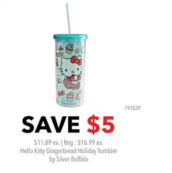 GameStop Hello Kitty Gingerbread Holiday Tumbler by Silver Buffalo offer