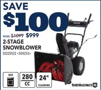 RONA YARD MACHINES 2-STAGE SNOWBLOWER offer