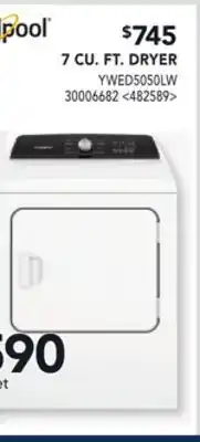 RONA Whirlpool 7 CU. FT. DRYER offer