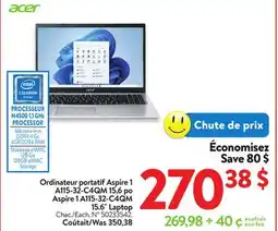 Walmart ACER Aspire 1 A115-32-C4QM 15.6 Laptop offer