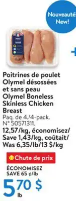 Walmart Olymel Boneless Skinless Chicken Breast offer