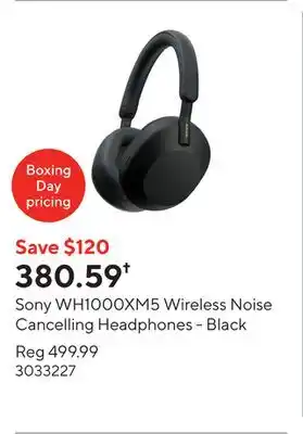 Staples Sony WH1000XM5 Wireless Noise Cancelling Headphones - Black offer