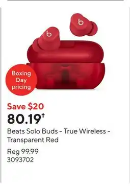 Staples Beats Solo Buds - True Wireless - Transparent Red offer