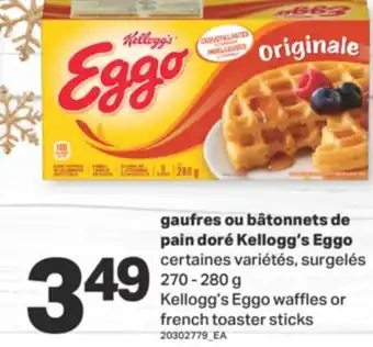 L'Intermarché GAUFRES OU BÂTONNETS DE PAIN DORÉ KELLOGG'S EGGO,270 - 280 g offer