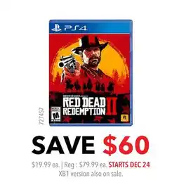 GameStop PS4 Red Dead Redemption 2 offer