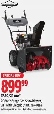 Canadian Tire Briggs & Stratton 208cc 2-Stage Gas Snowblower, 24 with Electric Start offer