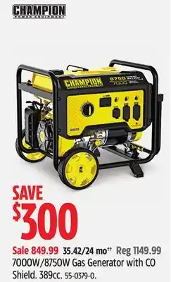 Canadian Tire Champion Power Equipment 7000W/8750W Gas Generator with CO Shield offer