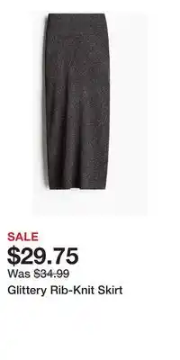 H&M Glittery Rib-Knit Skirt offer