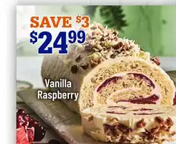 M & M Food Market Vanilla Raspberry Yule Log offer