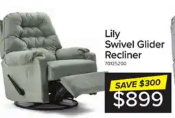 Leon's Lily Swivel Glider Recliner - Slate Green offer