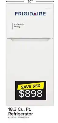 Leon's Frigidaire White Top-Freezer Refrigerator (18.3 Cu. Ft.) - FFTR1835VW offer