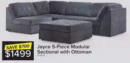 Leon's Jayce 5-Piece Modular Sectional with Ottoman - Grey offer