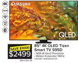 Leon's Samsung 85 4K Tizen Smart QLED TV - QN85Q80DAFXZC offer