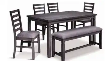 Leon's Storm 6-Piece Dining Set - Dark Grey offer