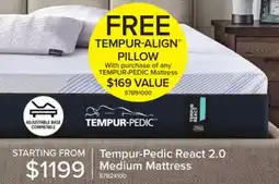 Leon's Tempur-Pedic React 2.0 Medium Twin Mattress 10 inches offer