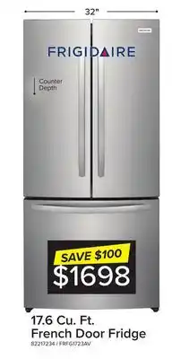 Leon's Frigidaire Brushed Stainless Steel French Door Refrigerator (17.6 Cu. Ft.) - FRFG1723AV offer