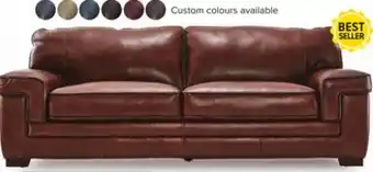 Leon's Stampede Leather Sofa - Chestnut offer