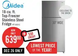 The Brick Midea 18 Cu. Ft. Top-Freezer Refrigerator - MT18DDSCR1RCM offer