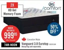 The Brick Serta iComfort Hybrid ProHD Vanguard 3.0 Eurotop Queen Mattress offer