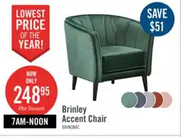 The Brick Brinley 29 Green Velvet Fabric Accent Chair with Wood Legs offer