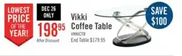 The Brick Vikki 48 Modern Oval Glass Top Coffee Table - Glass with Metal Base offer