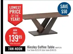 The Brick Kinsley 43.3 Modern Coffee Table - Dark Brown Wood offer