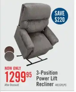 The Brick 35.25 Grey Chenille Fabric 3-Position Power Lift Recliner offer