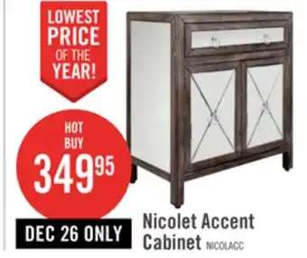 The Brick Nicolet 30 Accent Cabinet with Mirrored Panels - Washed Grey offer