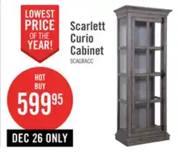 The Brick Scarlett 27.5 Curio Cabinet with Glass Shelves - Grey offer