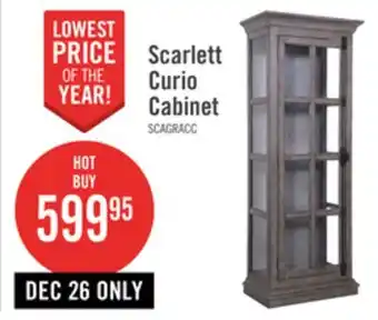 The Brick Scarlett 27.5 Curio Cabinet with Glass Shelves - Grey offer