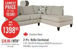 The Brick Nofia 2-Piece Chenille Right-Facing Sectional - Linen offer