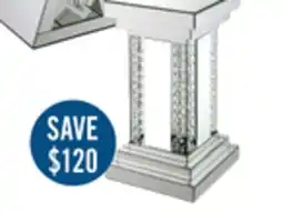 The Brick Lisa 12 Mirrored Accent Table with Crystals - Silver offer