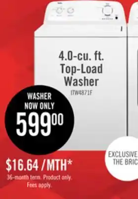 The Brick Inglis 4.0 Cu. Ft. Top-Load Washer - White - ITW4871FW offer