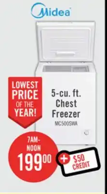 The Brick Midea 5 Cu. Ft. Chest Freezer MC500SWAR0RC1 offer