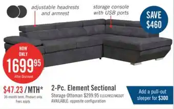 The Brick Element Right-Facing Linen-Look Sectional Grey offer