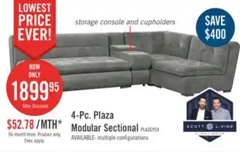 The Brick Plaza 4-Piece Modular Sectional - Grey offer